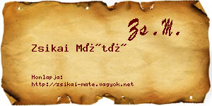 Zsikai Máté névjegykártya
