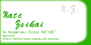 mate zsikai business card